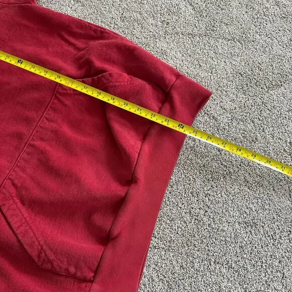 Los Angeles Apparel Heavy Fleece Hoodie Sweatshirt Red SMALL Unisex - Picture 8 of 8